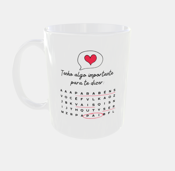 Caneca Sopa de Letras – Parabéns, Vais Ser Pai